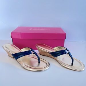 NWT Lilly Pulitzer McKim Wedge in True Navy Women's size 9